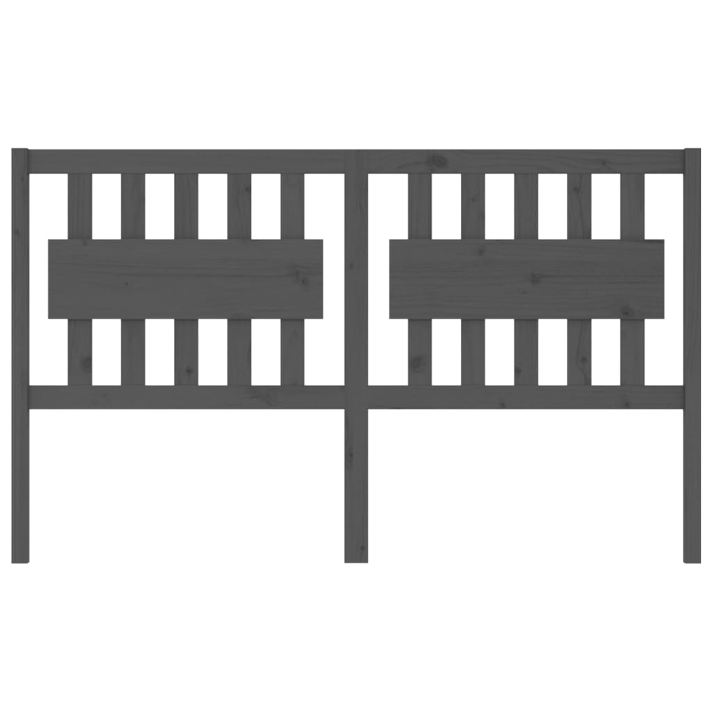 Bed Headboard Grey 155.5x4x100 cm Solid Wood Pine - Bargainia.com - 