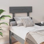 Bed Headboard Grey 93.5x3x81 cm Solid Wood Pine - Bargainia.com - 