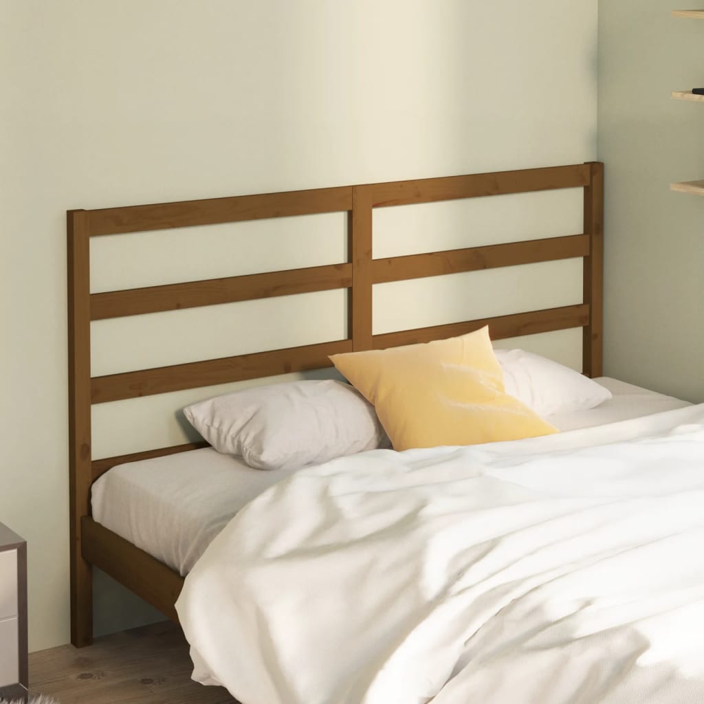 Bed Headboard Honey Brown 156x4x100 cm Solid Wood Pine - Bargainia.com - 