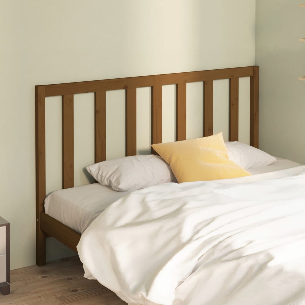 Bed Headboard Honey Brown 156x4x100 cm Solid Wood Pine - Bargainia.com - 