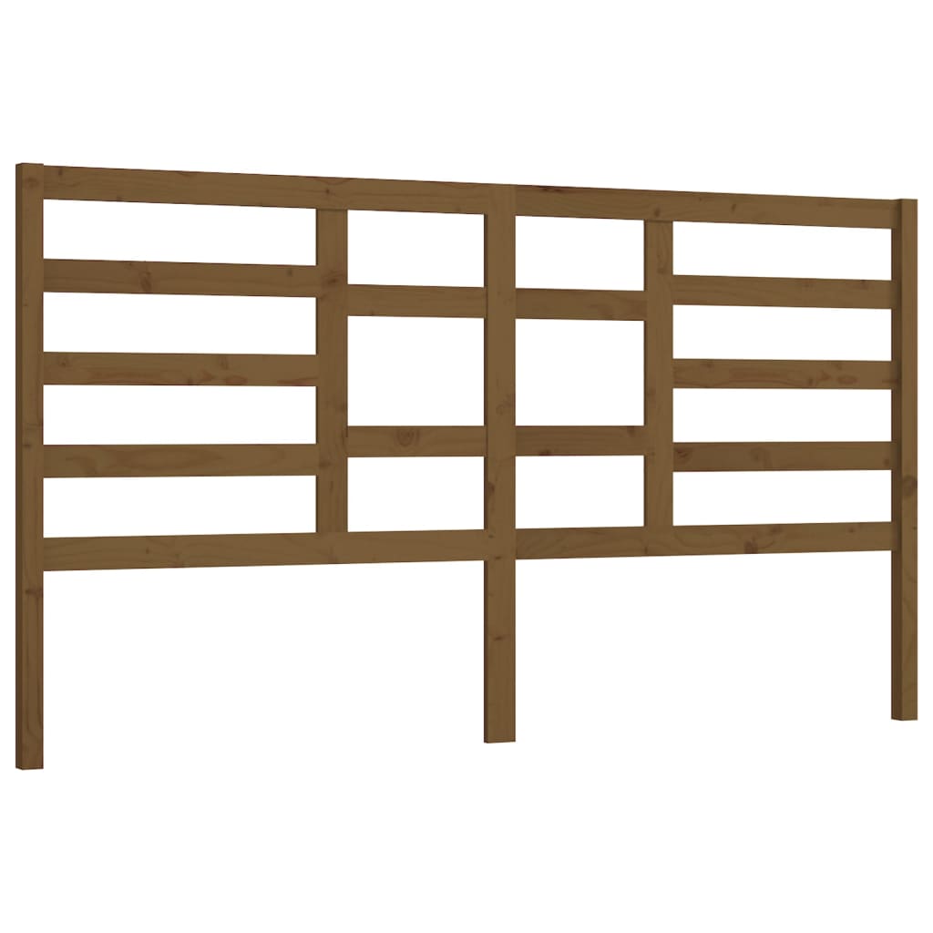 Bed Headboard Honey Brown 206x4x104 cm Solid Wood Pine - Bargainia.com - 