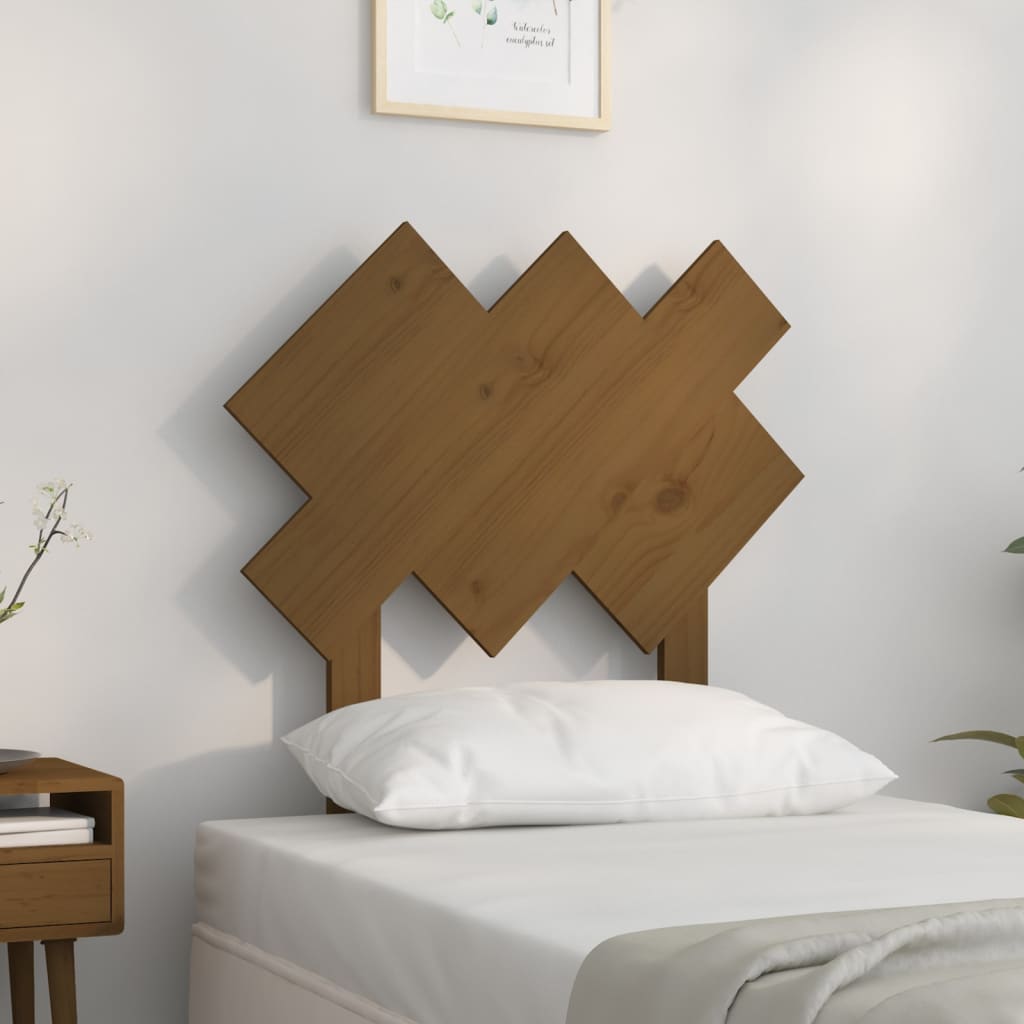 Bed Headboard Honey Brown 72.5x3x81 cm Solid Wood Pine - Bargainia.com - 