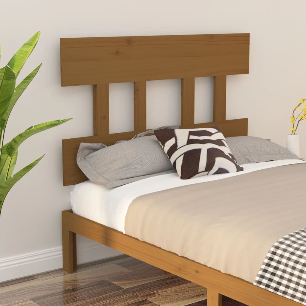 Bed Headboard Honey Brown 93.5x3x81 cm Solid Wood Pine - Bargainia.com - 