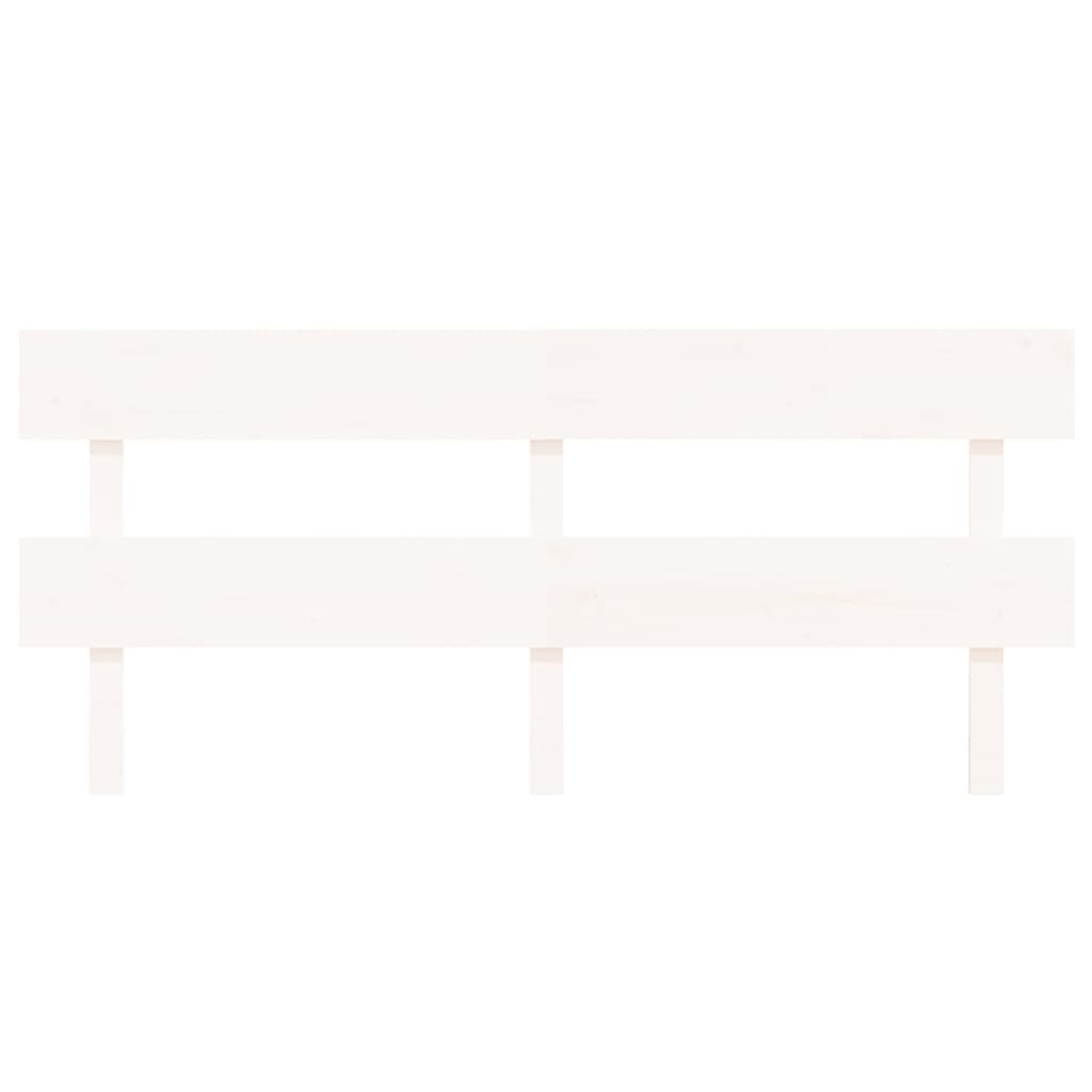 Bed Headboard White 184x3x81 cm Solid Wood Pine - Bargainia.com - 