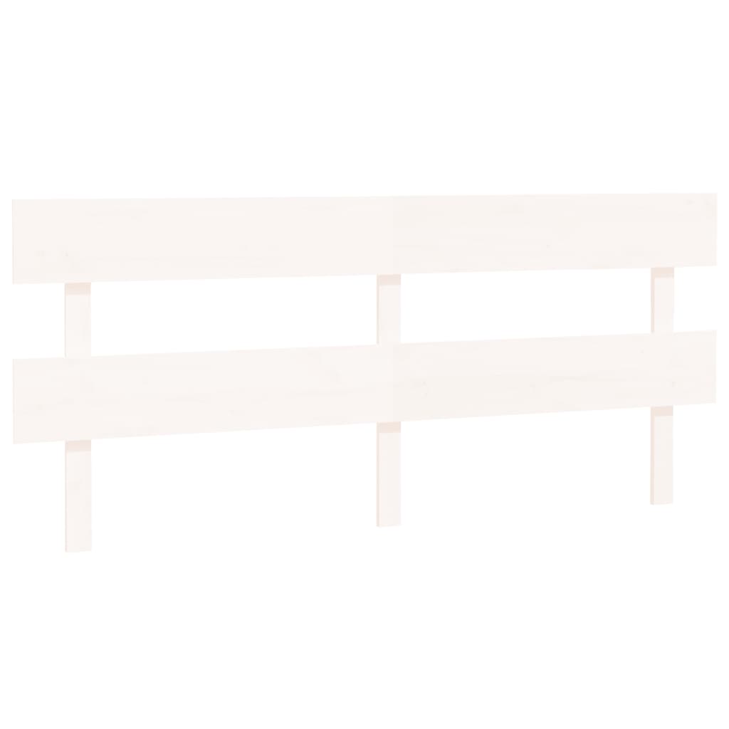 Bed Headboard White 184x3x81 cm Solid Wood Pine - Bargainia.com - 