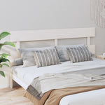 Bed Headboard White 184x3x81 cm Solid Wood Pine - Bargainia.com - 
