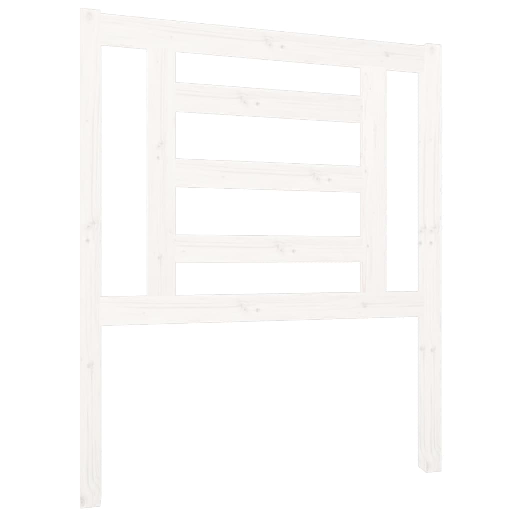 Bed Headboard White 81x4x100 cm Solid Wood Pine - Bargainia.com - 