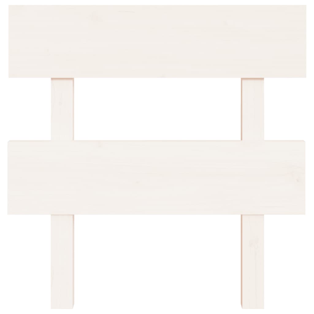Bed Headboard White 93.5x3x81 cm Solid Wood Pine - Bargainia.com - 