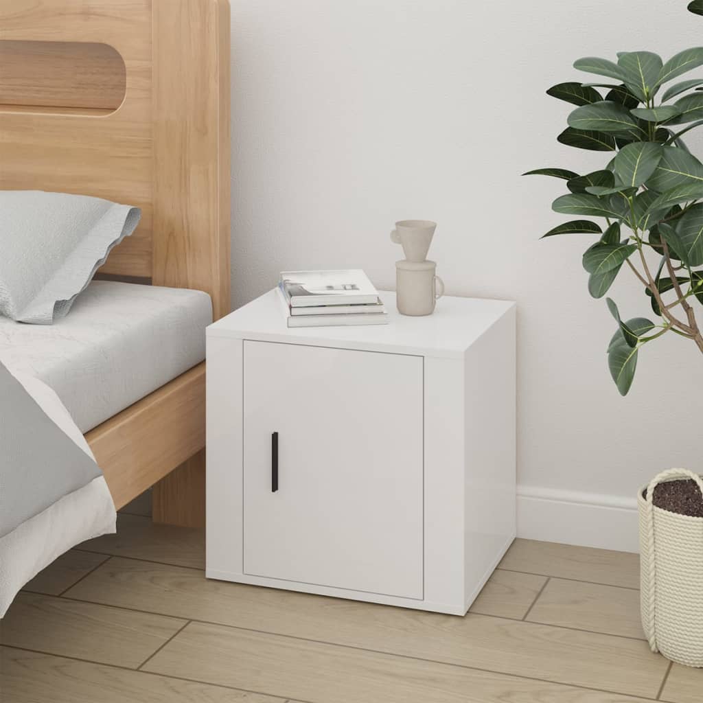 Bedside Cabinet High Gloss White 50x39x47 cm - Bargainia.com - 