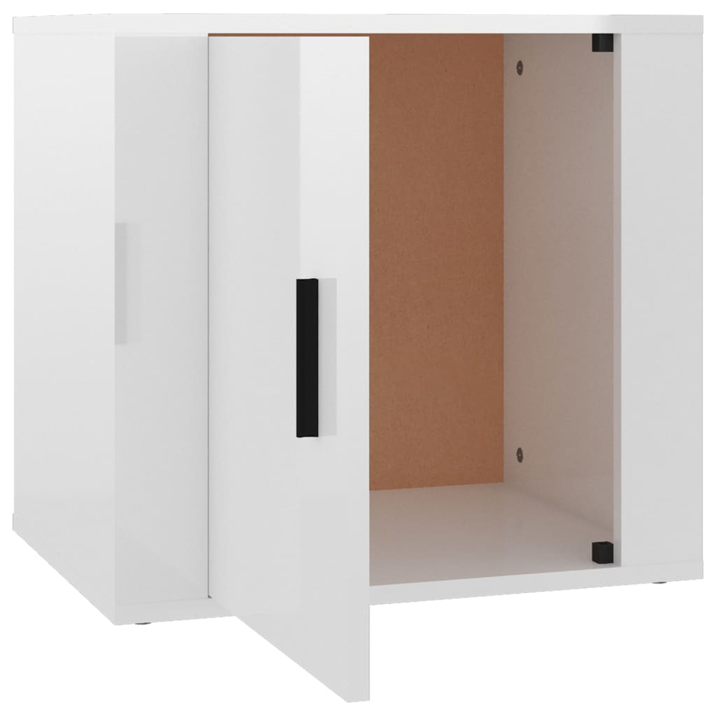 Bedside Cabinet High Gloss White 50x39x47 cm - Bargainia.com - 