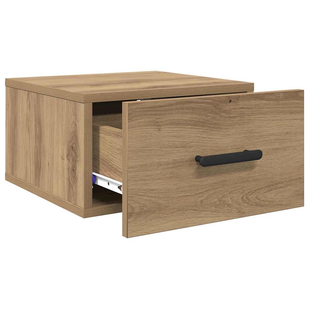 Bedside Cabinet Wall - mounted 2 pcs Artisan oak 35 x 35 x 20 cm - Bargainia.com - 