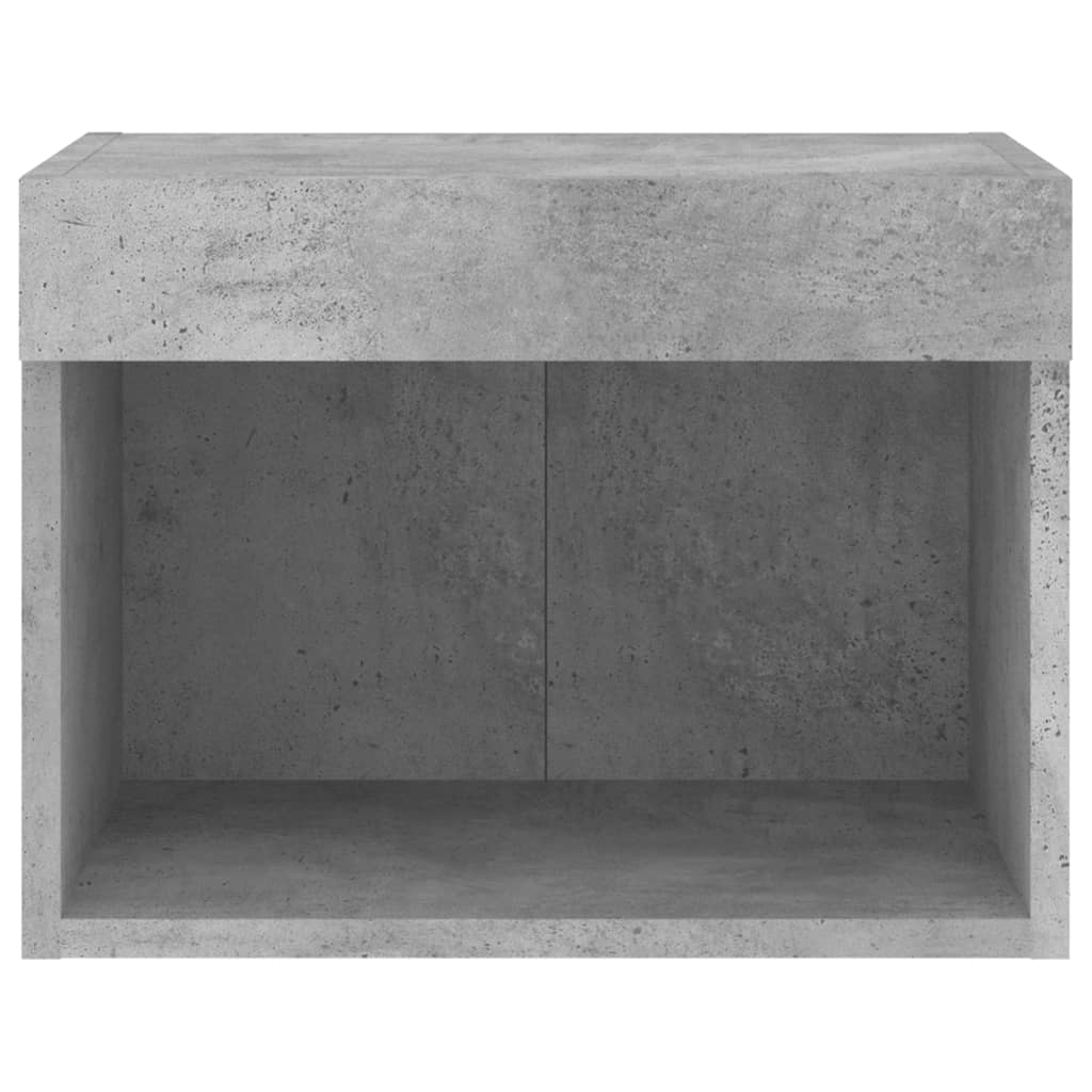 Bedside Cabinet with LED Lights Wall - mounted Concrete Grey - Bargainia.com - 8721012257030 - 837119