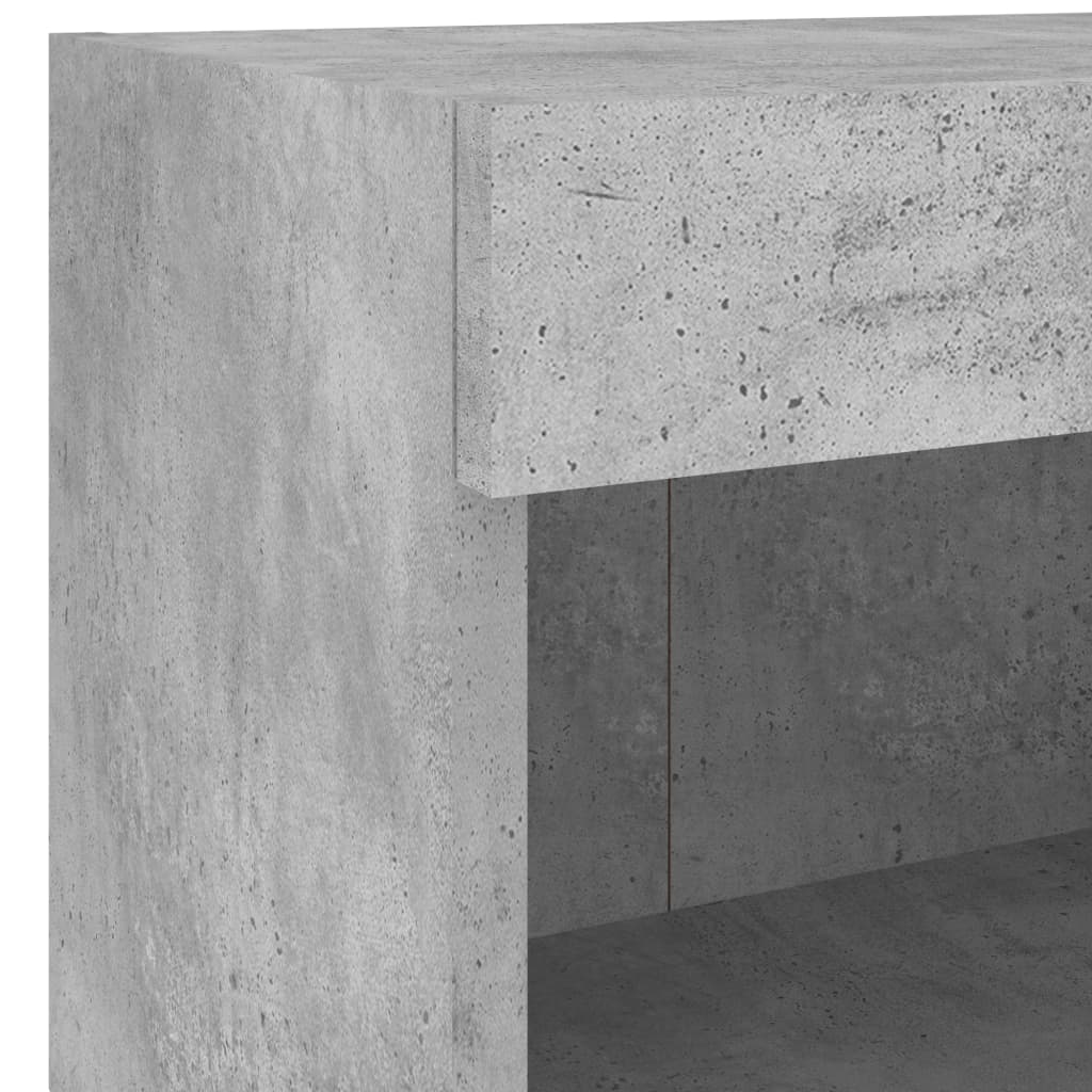 Bedside Cabinet with LED Lights Wall - mounted Concrete Grey - Bargainia.com - 8721012257030 - 837119