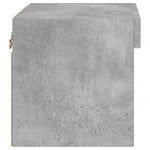 Bedside Cabinet with LED Lights Wall - mounted Concrete Grey - Bargainia.com - 