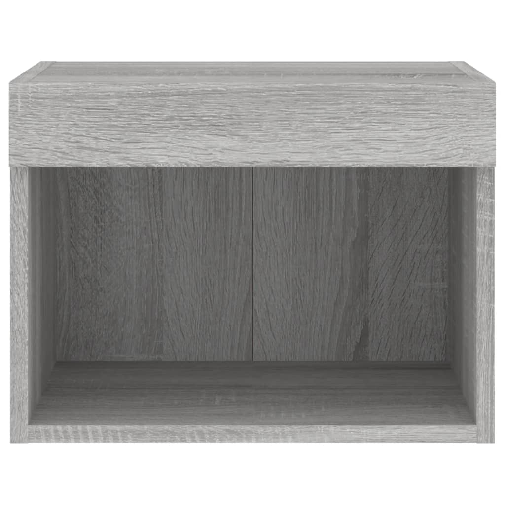 Bedside Cabinet with LED Lights Wall - mounted Grey Sonoma - Bargainia.com - 8721012257078 - 837123
