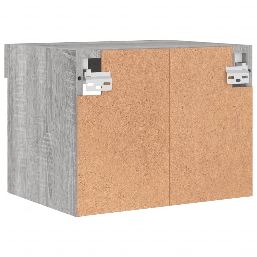 Bedside Cabinet with LED Lights Wall - mounted Grey Sonoma - Bargainia.com - 8721012257078 - 837123