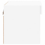 Bedside Cabinet with LED Lights Wall - mounted White - Bargainia.com - 