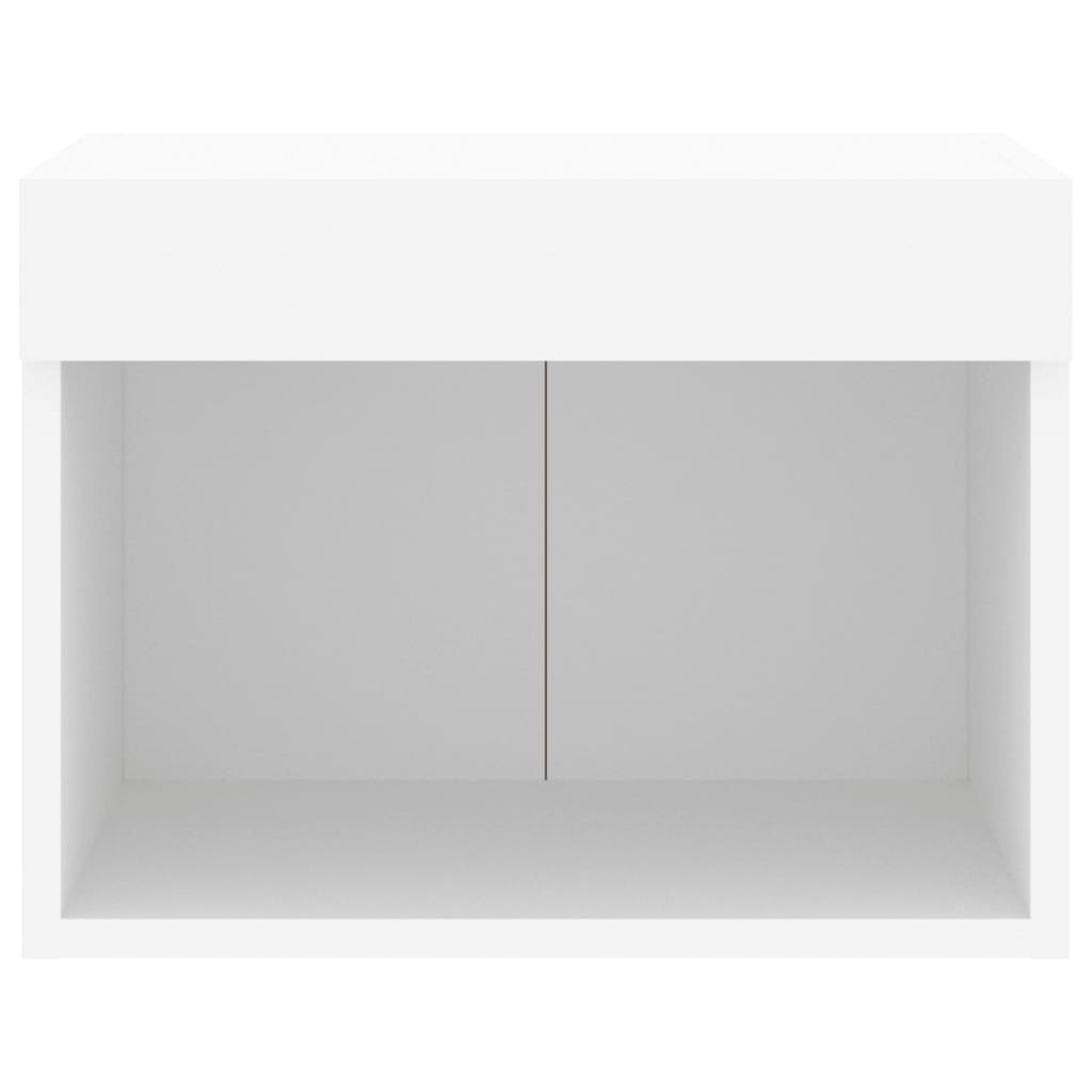 Bedside Cabinet with LED Lights Wall - mounted White - Bargainia.com - 8721012256972 - 837113