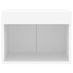 Bedside Cabinet with LED Lights Wall - mounted White - Bargainia.com - 