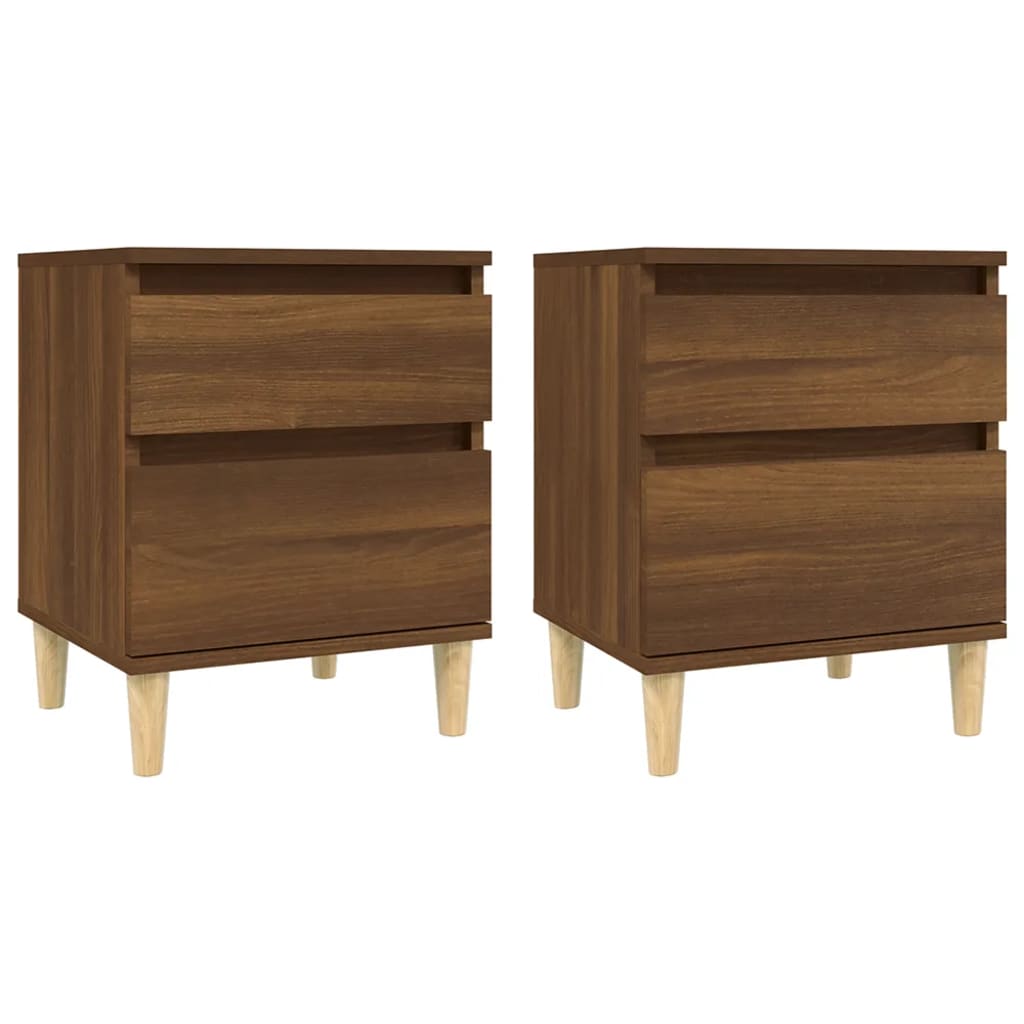 Bedside Cabinets 2 pcs Brown Oak 40x35x50 cm - Bargainia.com - 