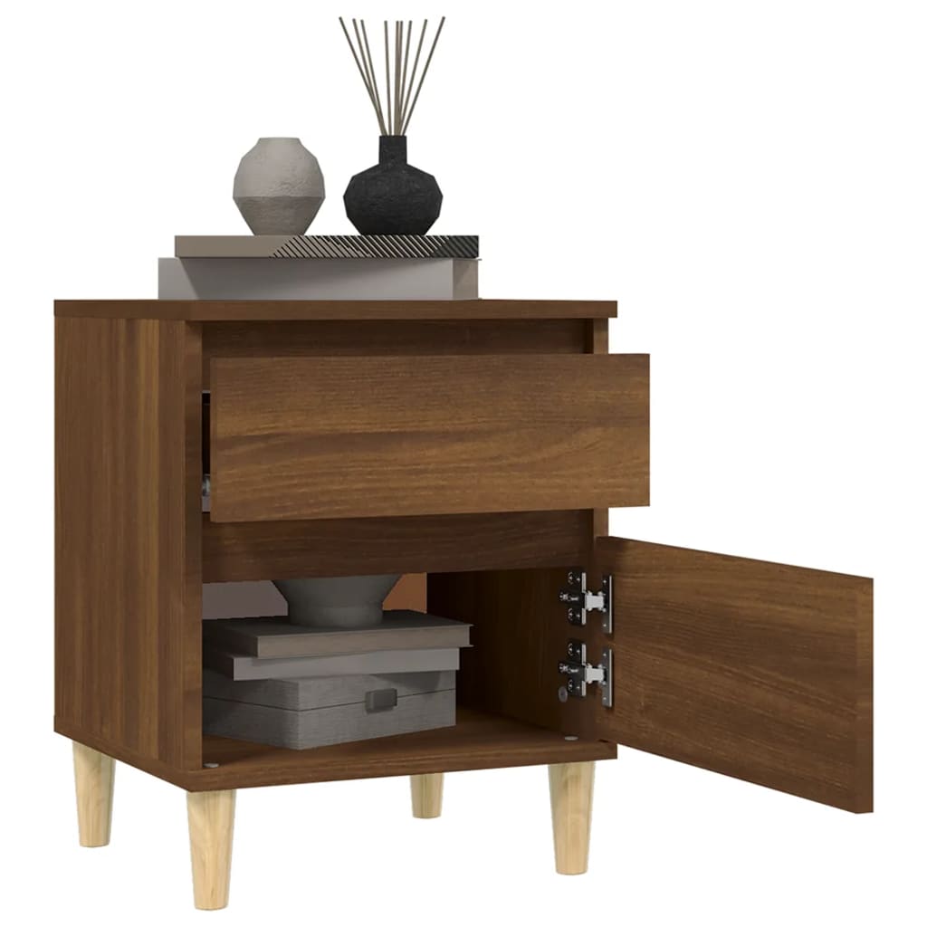 Bedside Cabinets 2 pcs Brown Oak 40x35x50 cm - Bargainia.com - 