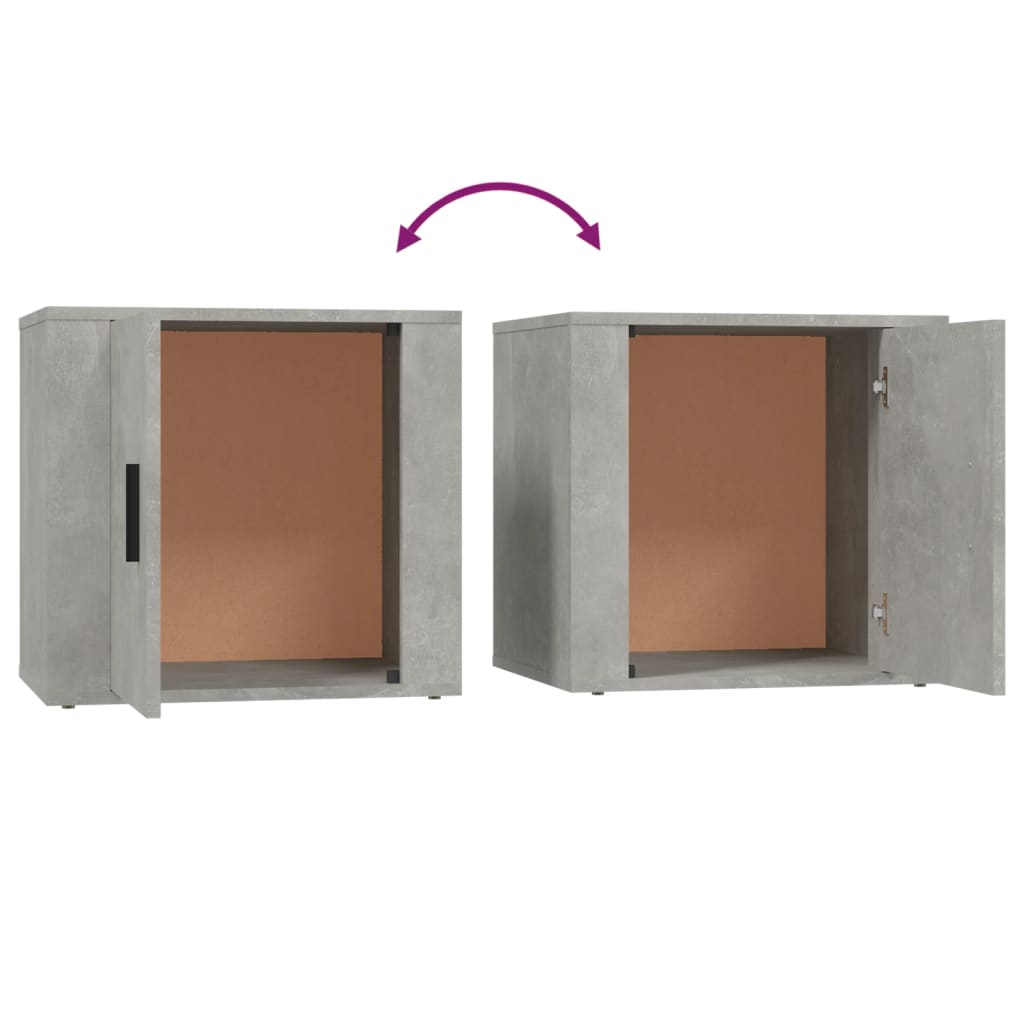 Bedside Cabinets 2 pcs Concrete Grey 50x39x47 cm - Bargainia.com - 