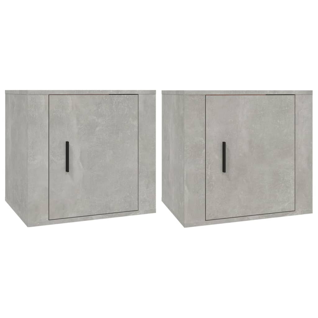 Bedside Cabinets 2 pcs Concrete Grey 50x39x47 cm - Bargainia.com - 