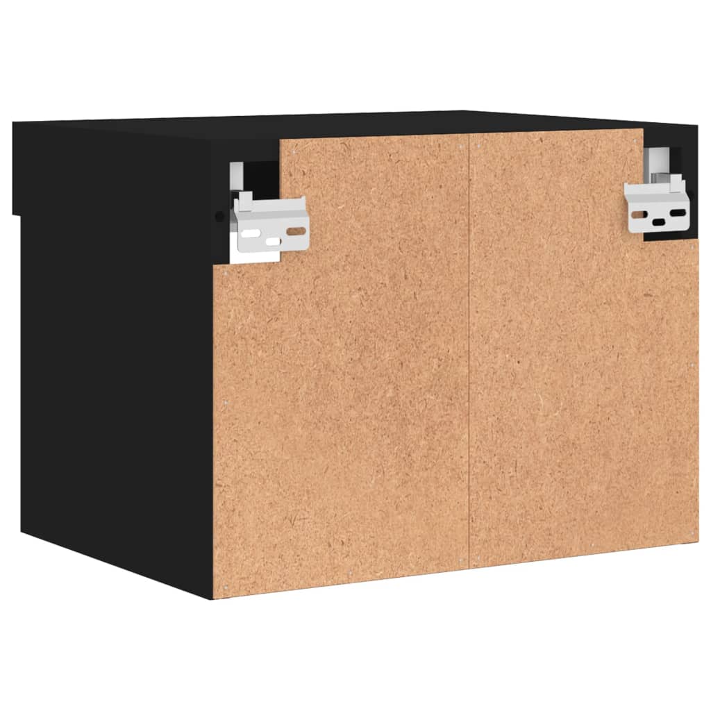 Bedside Cabinets with LED Lights Wall - mounted 2 pcs Black - Bargainia.com - 8721012257009 - 837116