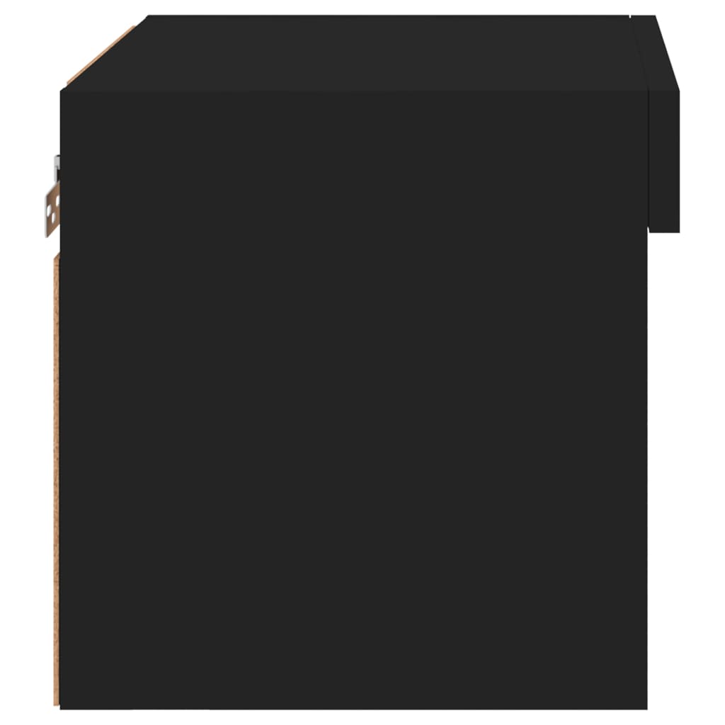 Bedside Cabinets with LED Lights Wall - mounted 2 pcs Black - Bargainia.com - 8721012257009 - 837116