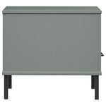 Bedside Table with Metal Legs Grey Solid Wood Pine OSLO - Bargainia.com - 