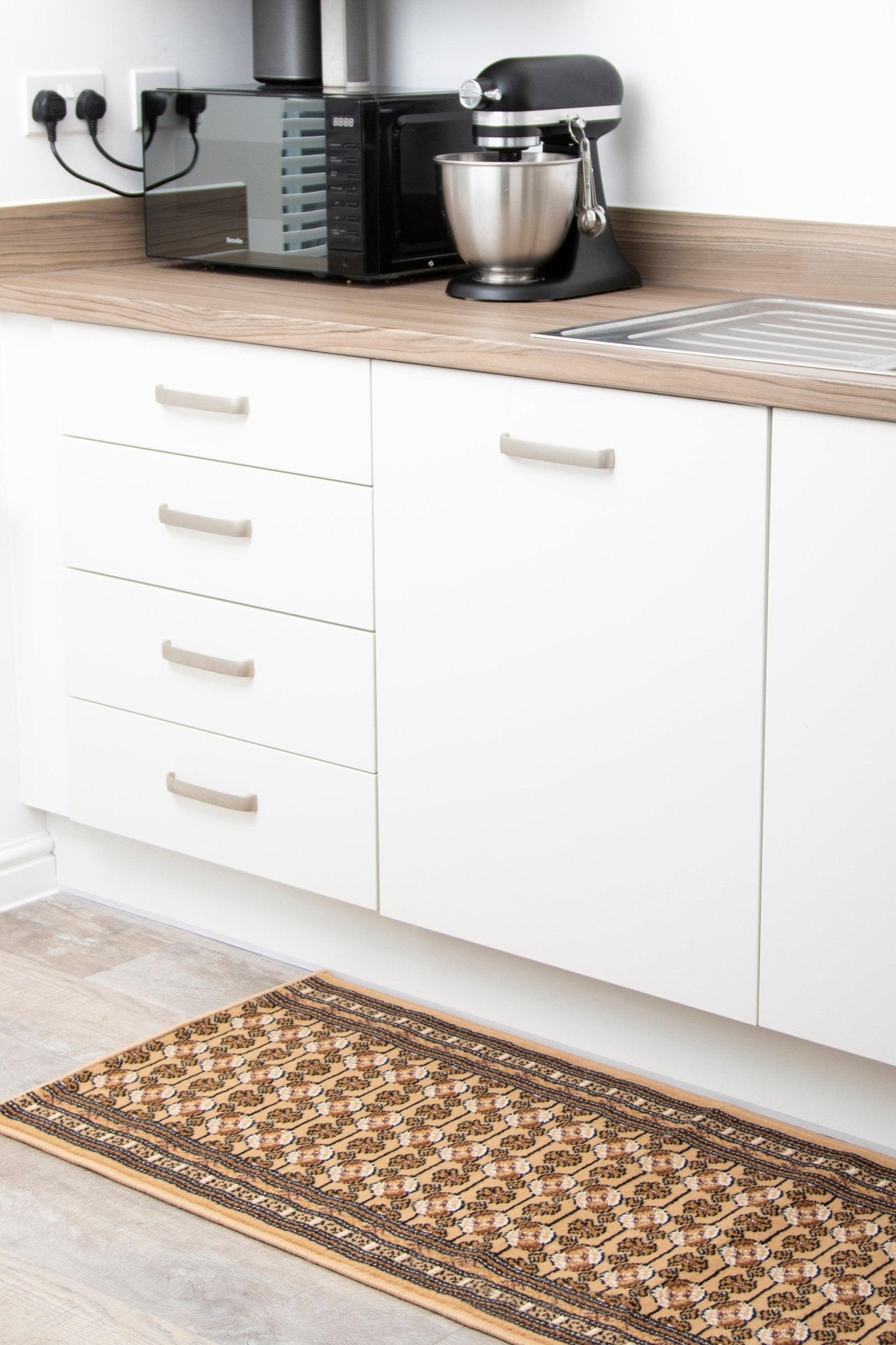 Beige Bokhara Hard Wearing Runner Mat - Texas Stair Runner Rug Masters