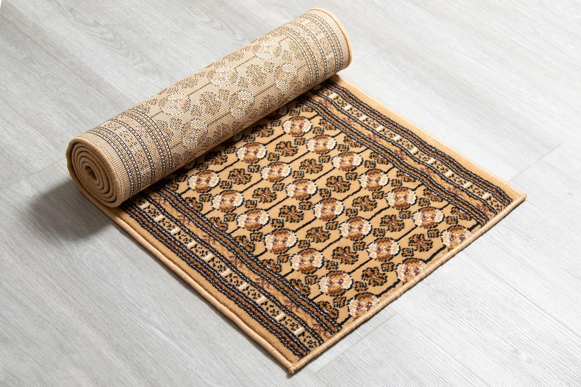Beige Bokhara Hard Wearing Runner Mat - Texas Stair Runner Rug Masters