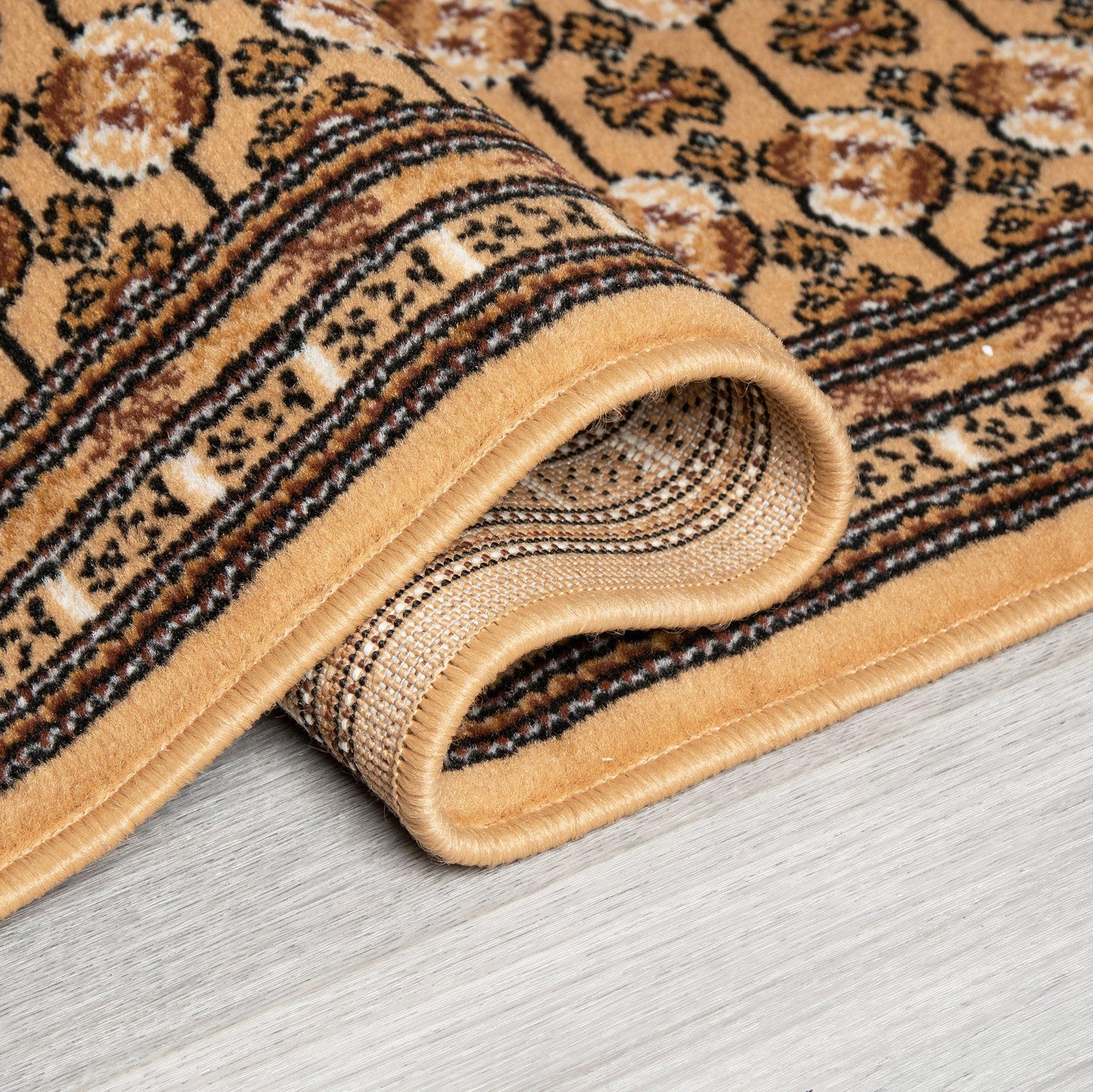 Beige Bokhara Hard Wearing Runner Mat - Texas - Bargainia.com - 