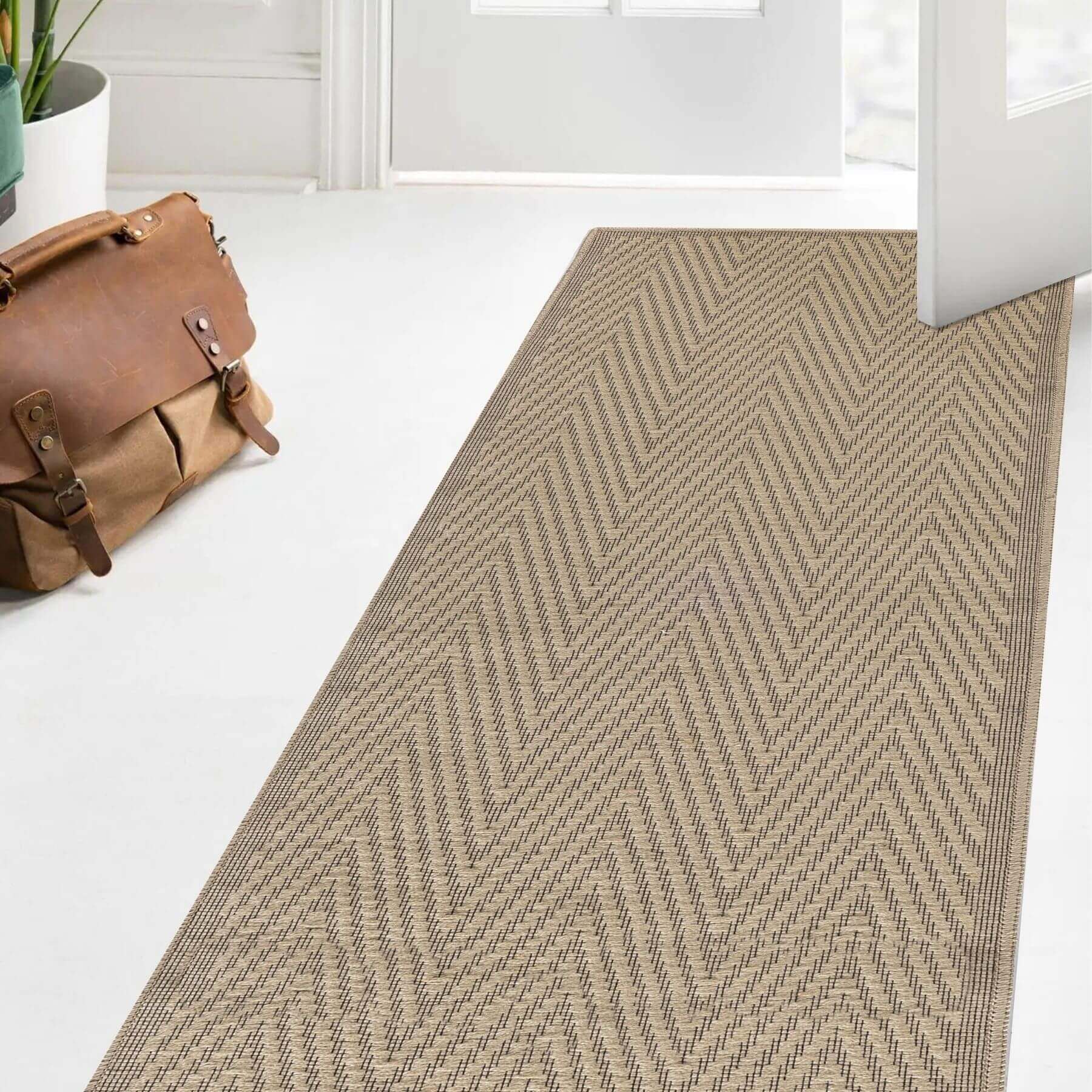 Beige Jute Looking Washable Rugs - Bargainia.com - 5060827256696 - JUT004002