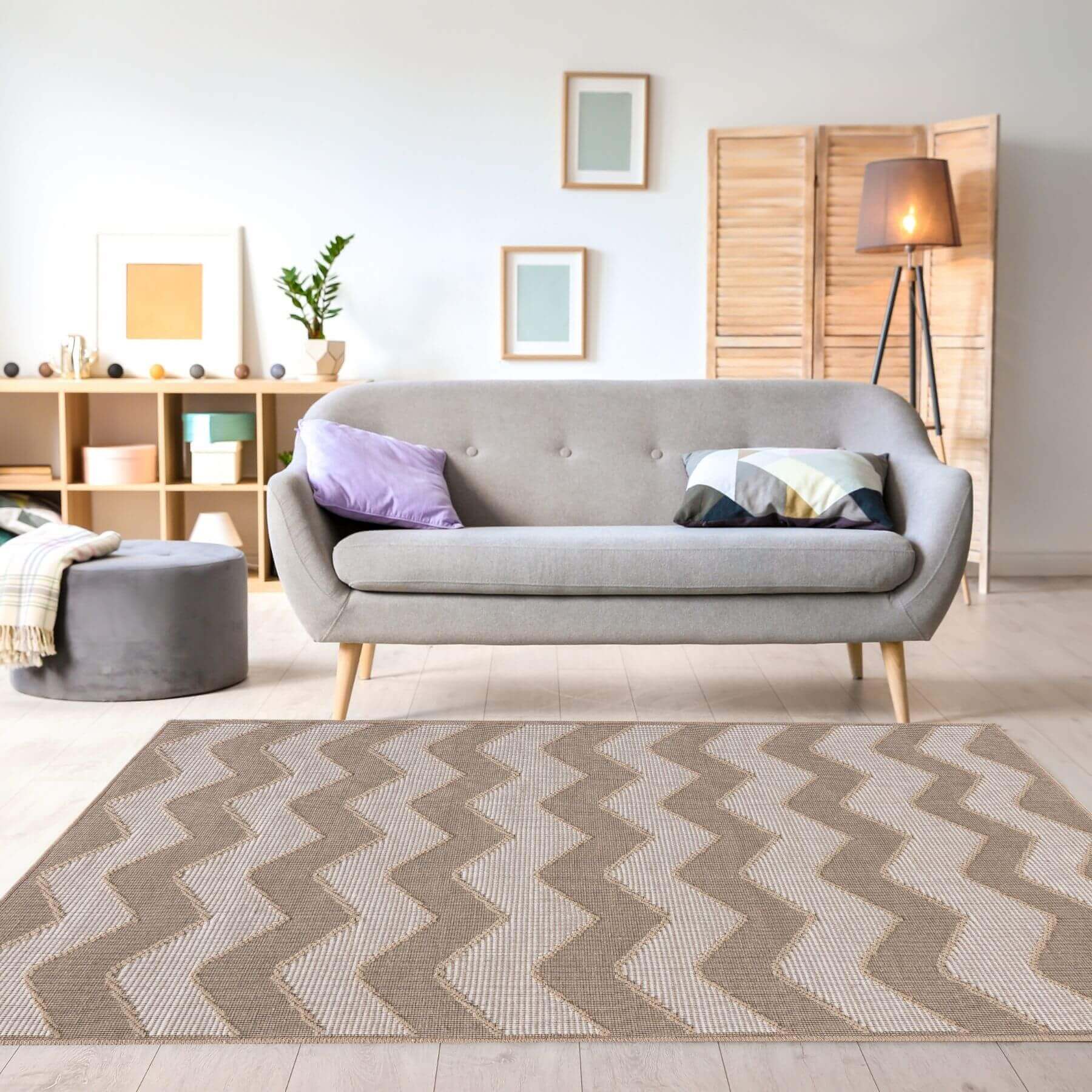 Beige Jute Looking Washable Rugs - Bargainia.com - 5060827256696 - JUT004002