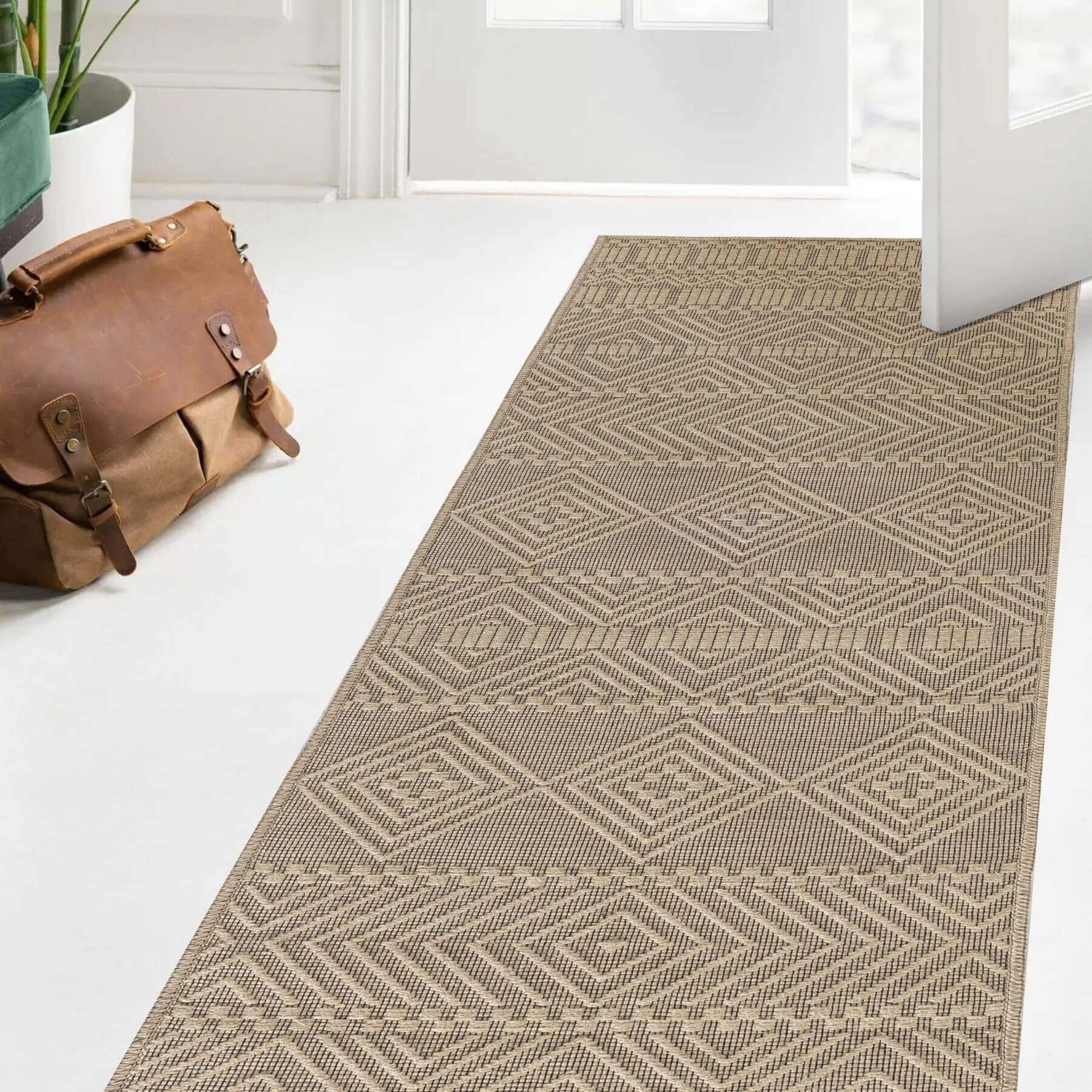 Beige Jute Looking Washable Rugs - Bargainia.com - 5060827256702 - JUT004003