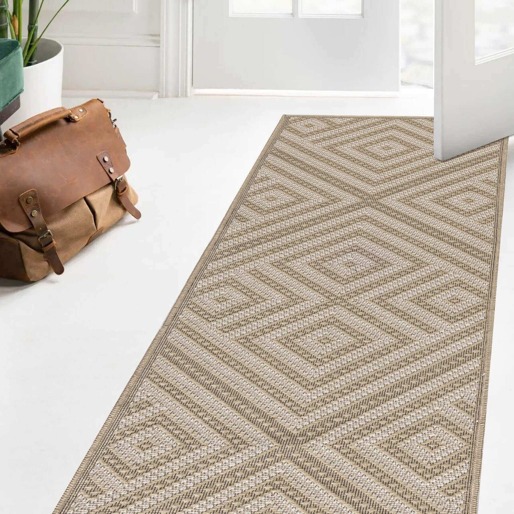 Beige Jute Looking Washable Rugs - Bargainia.com - 5060827256726 - JUT004005