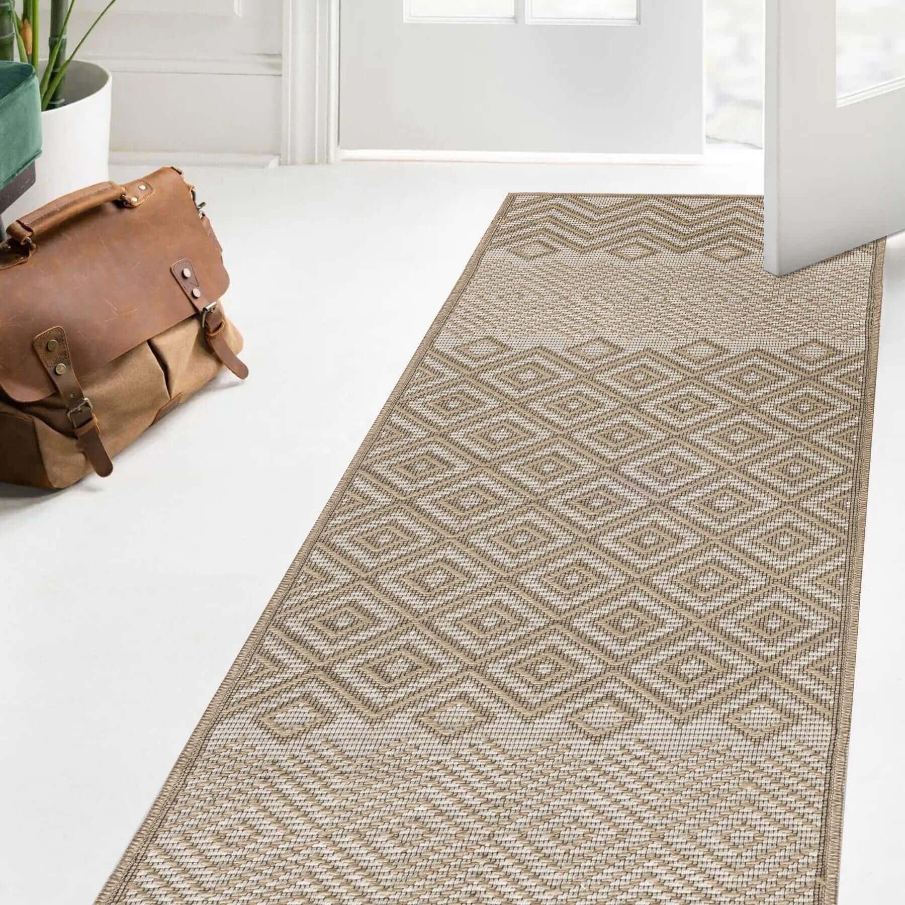 Beige Jute Looking Washable Rugs - Bargainia.com - 5060827256733 - JUT004006