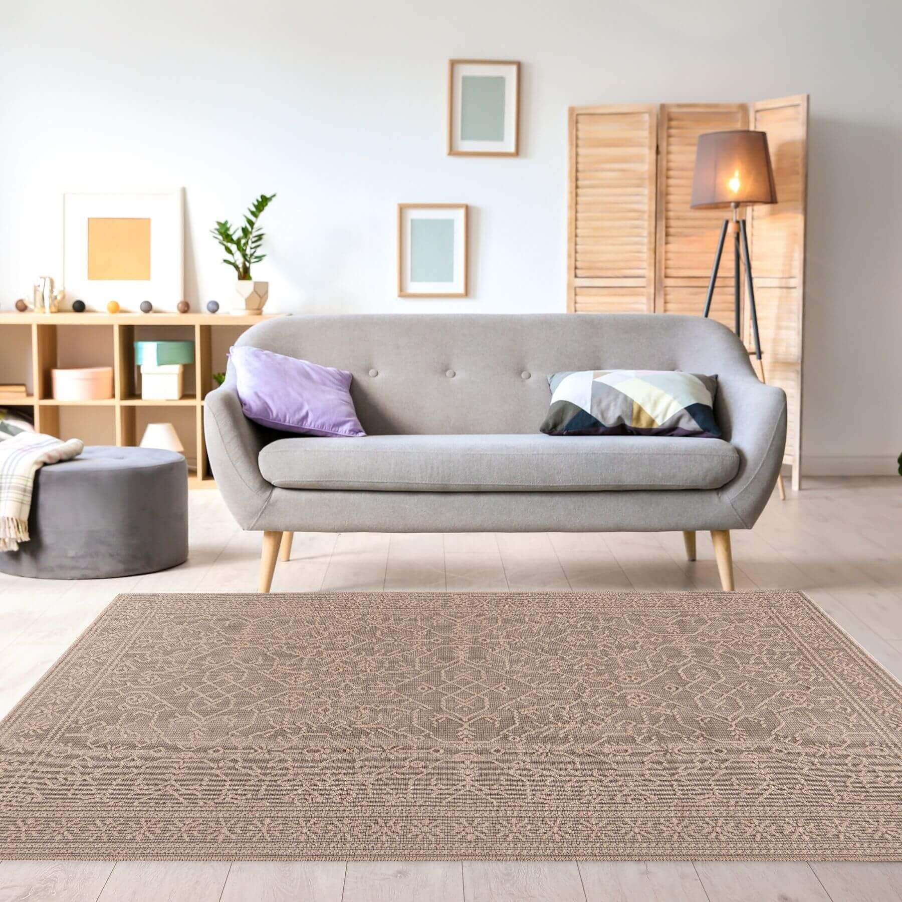 Beige Jute Looking Washable Rugs - Bargainia.com - 5060827256740 - JUT003001