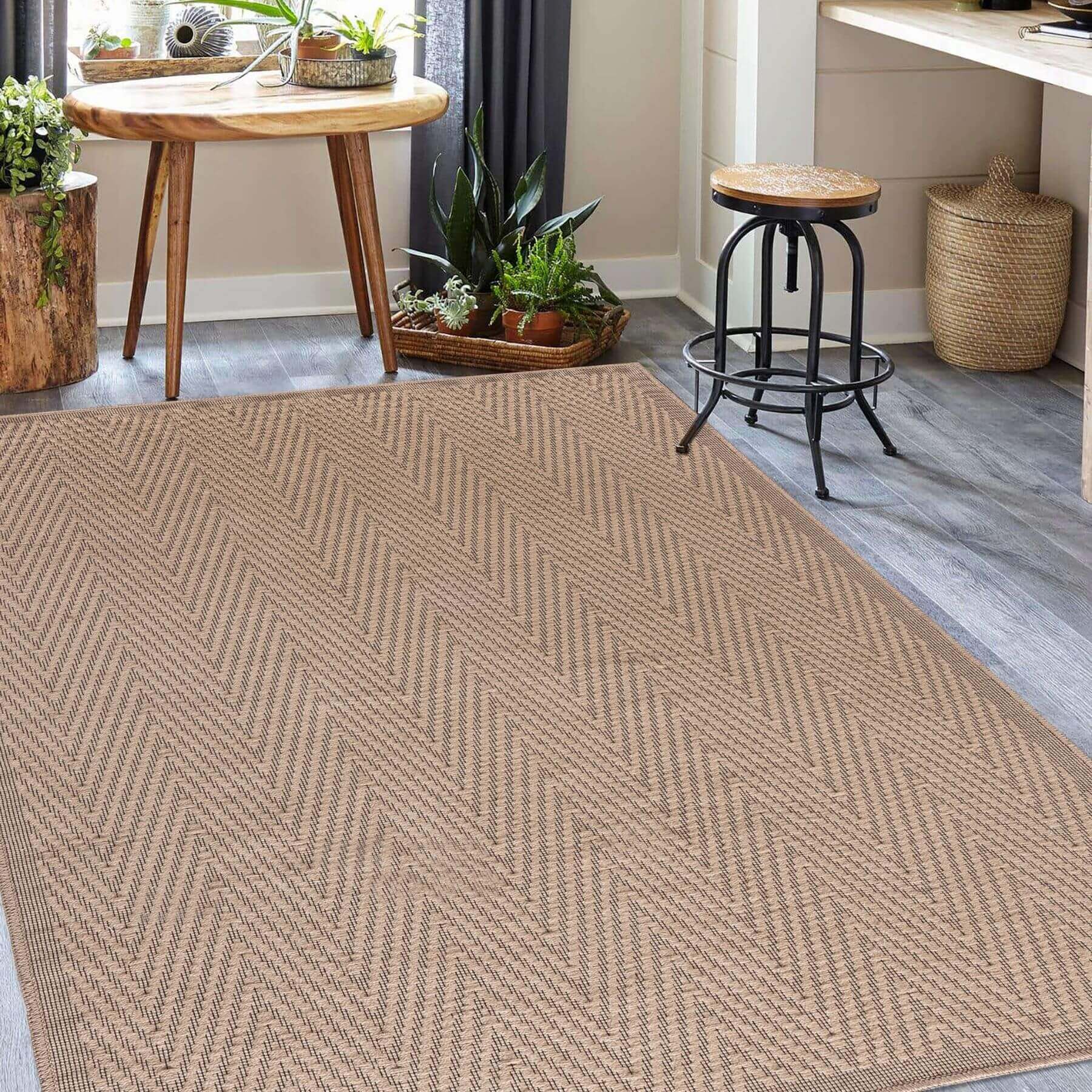 Beige Jute Looking Washable Rugs - Bargainia.com - 5060827256757 - JUT003002