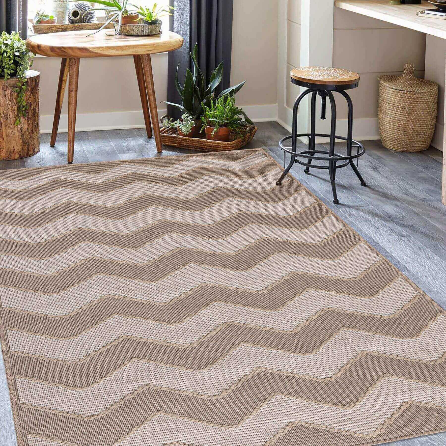 Beige Jute Looking Washable Rugs - Bargainia.com - 5060827256771 - JUT003004