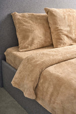 Beige Teddy Fleece Duvet & Two Pillow Covers Set Super Soft - Hibernate Cosy Collection - Bargainia.com - 