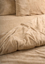 Beige Teddy Fleece Duvet & Two Pillow Covers Set Super Soft - Hibernate Cosy Collection - Bargainia.com - 