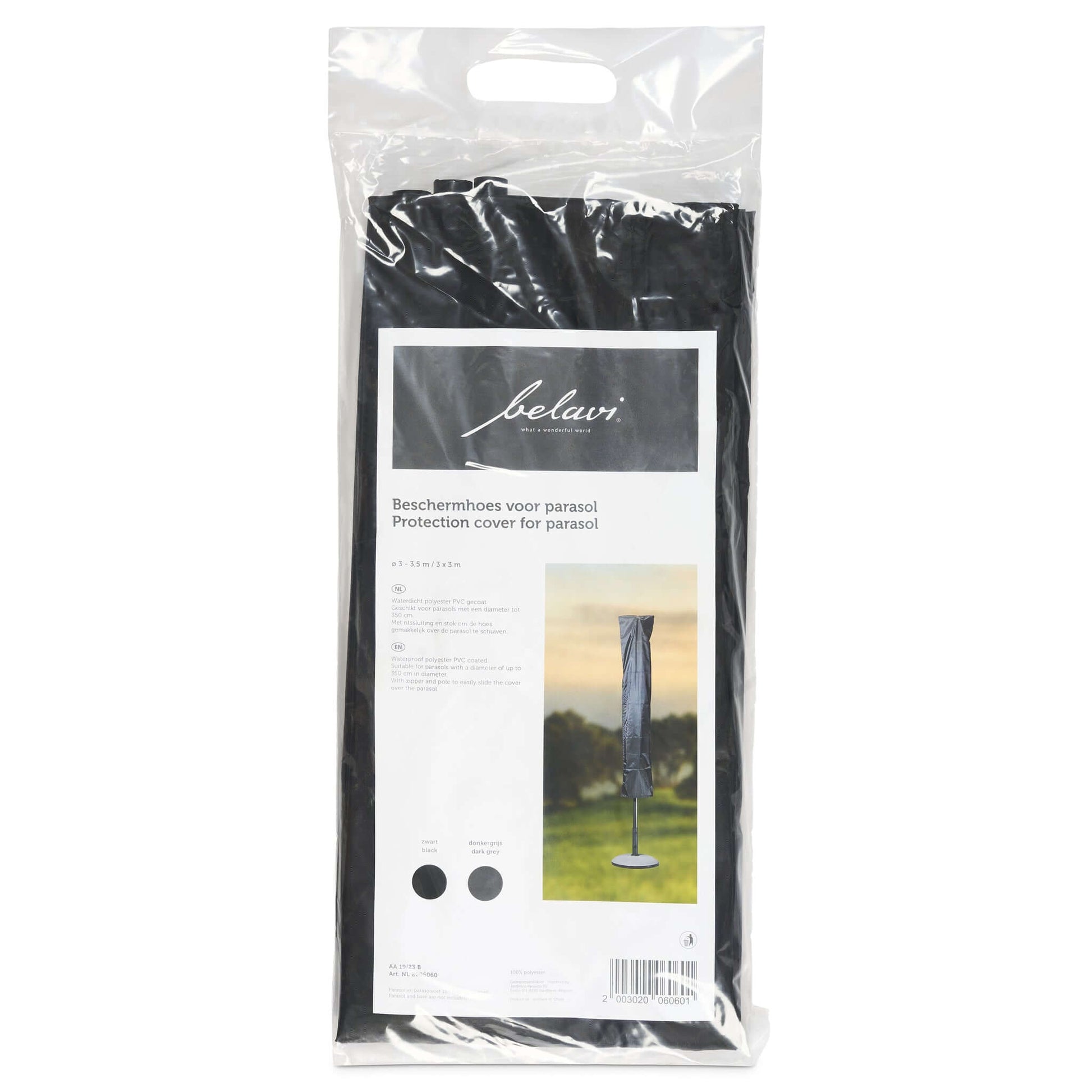 Belavi Garden Umbrella Parasol Protection Cover Black or Grey Clearance Grey