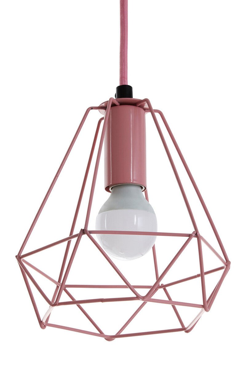 Beli Pink Metal Wire Pendant Light - Bargainia.com - 5018705371467