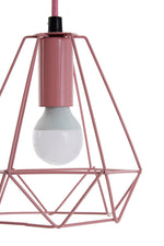 Beli Pink Metal Wire Pendant Light - Bargainia.com - 5018705371467