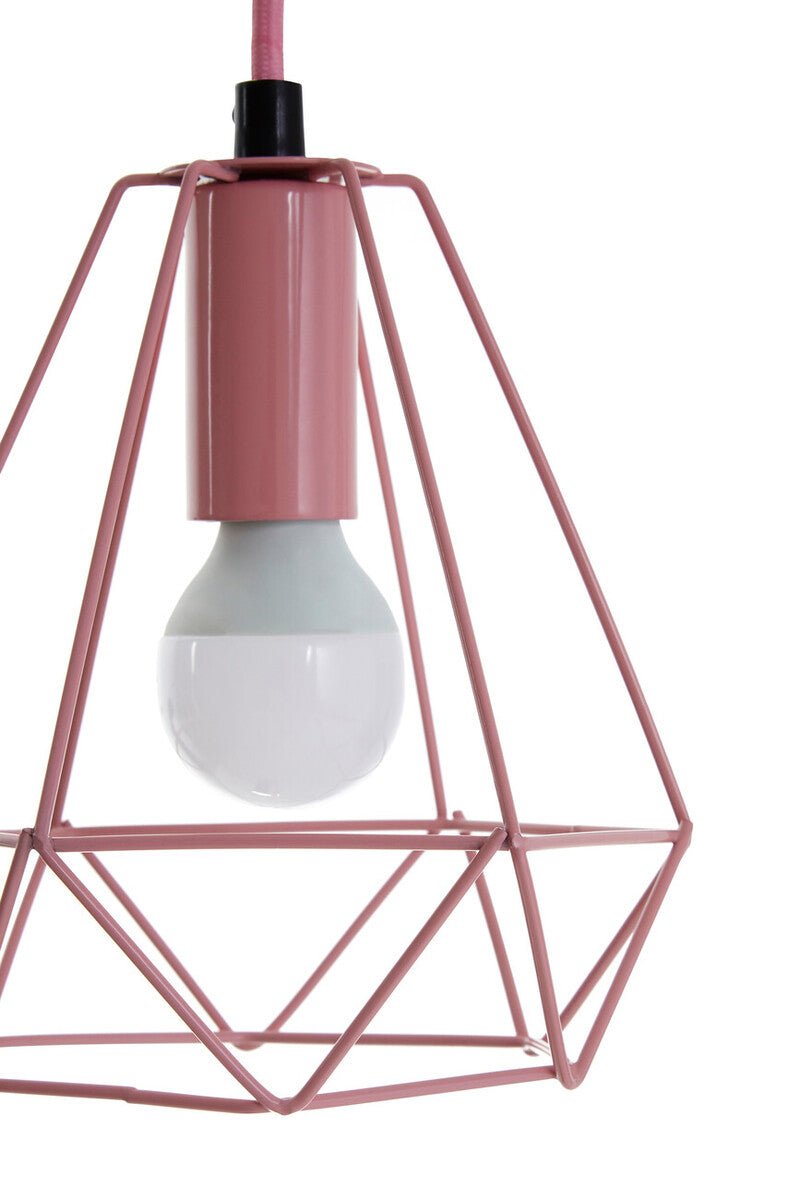 Beli Pink Metal Wire Pendant Light - Bargainia.com - 5018705371467