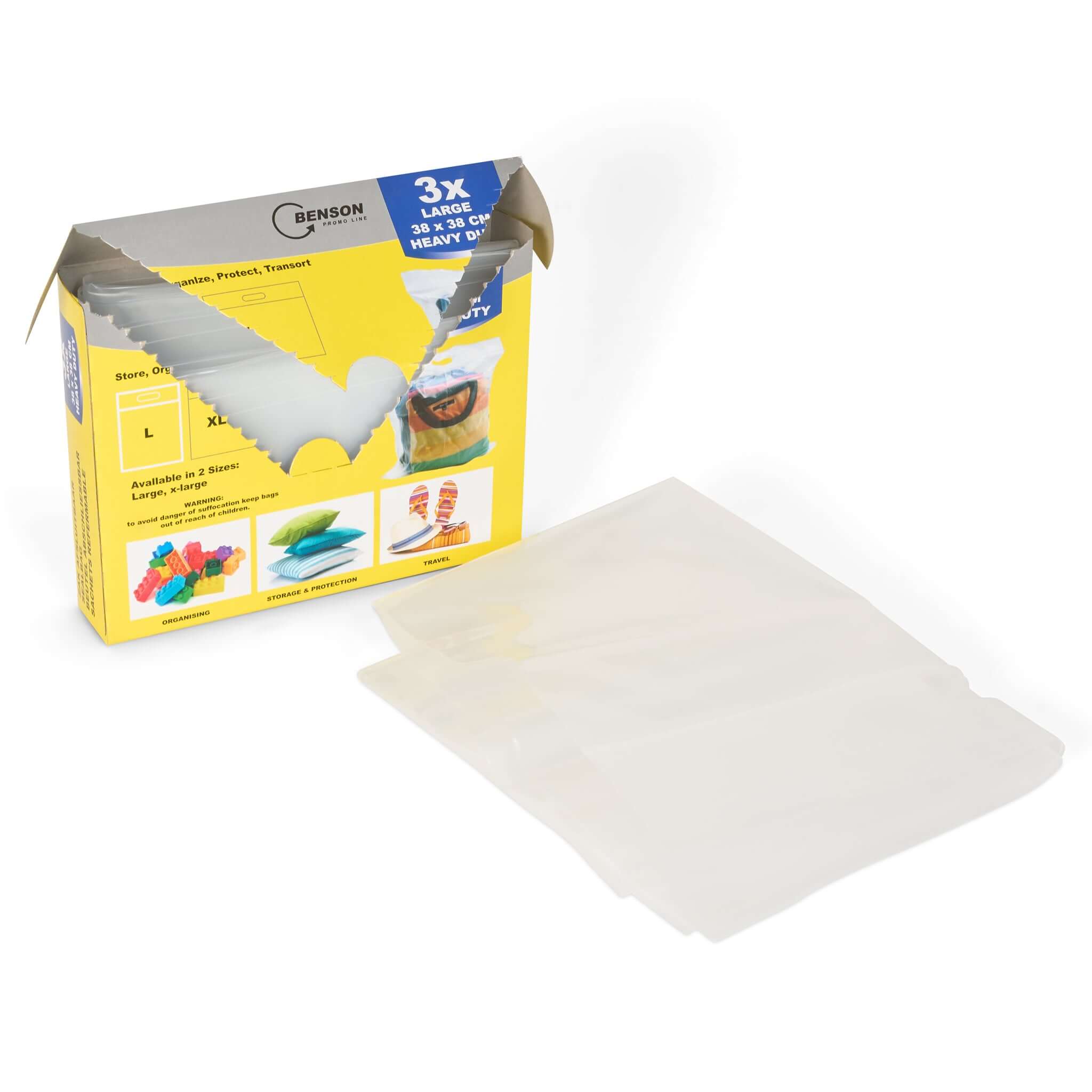 Benson Heavy Duty Sealable Multipurpose Plastic Bag - Large (38 x 38 cm) - Bargainia.com - 8718692627017 - STAN-62701