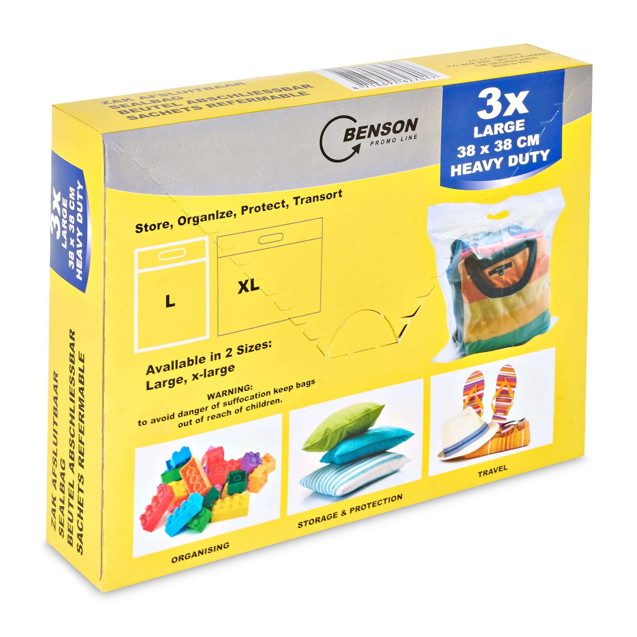 Benson Heavy Duty Sealable Multipurpose Plastic Bag - Large (38 x 38 cm) - Bargainia.com - 8718692627017 - STAN-62701