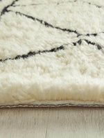 Berber Cream/Black Wool Shaggy Rug - Bargainia.com - 